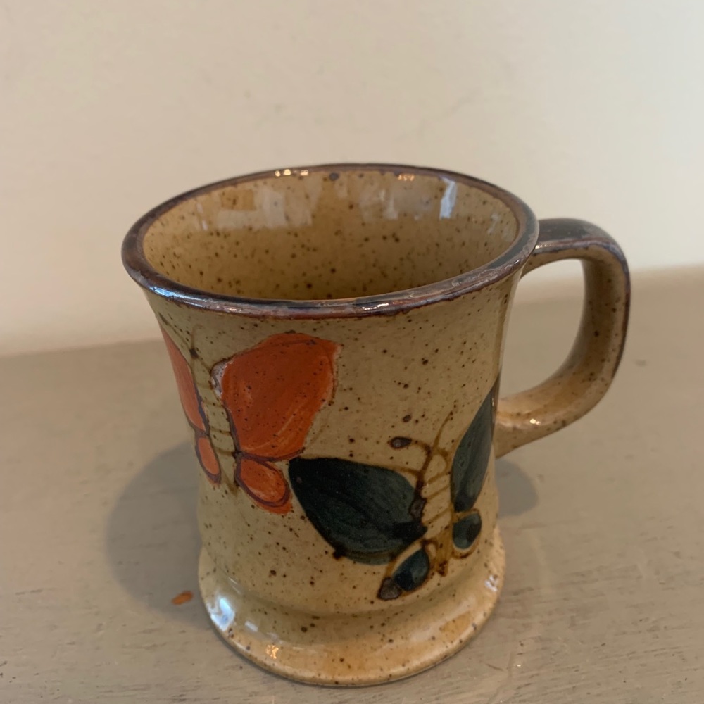 Stone Pottery Butterfly Coffee/Tea Mug